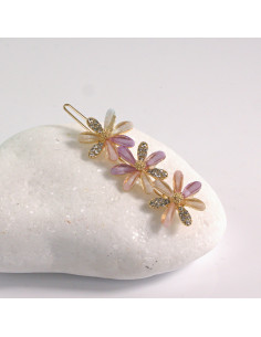 Spinka do włosów 3 KWIATKI KOLOROWE CYRKONIA I KAMIENIE... 2