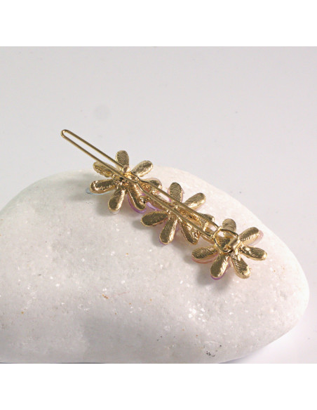 Spinka do włosów 3 KWIATKI KOLOROWE CYRKONIA I KAMIENIE Lolita Akcesoria