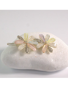 Spinka do włosów 2 KWIATKI KOLOROWE CYRKONIA I KAMIENIE...