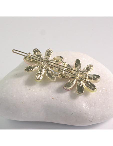 Spinka do włosów 2 KWIATKI KOLOROWE CYRKONIA I KAMIENIE Lolita Akcesoria