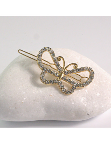 Spinka do włosów ZŁOTY MOTYL CYRKONIA Lolita...