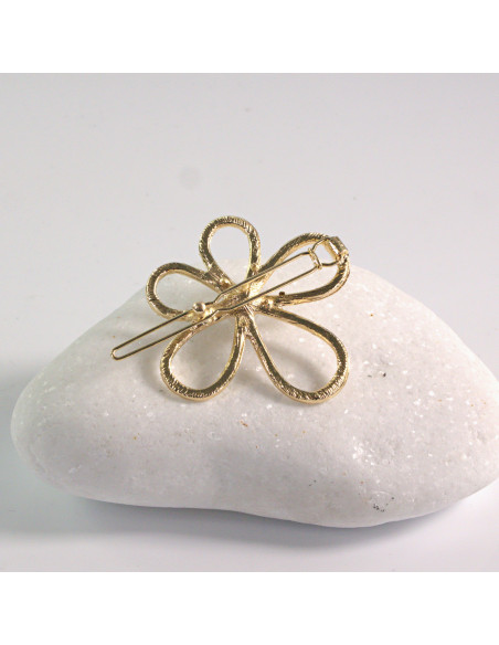 Spinka do włosów KWIAT CEKINY Z PERŁA ZŁOTY Lolita Akcesoria