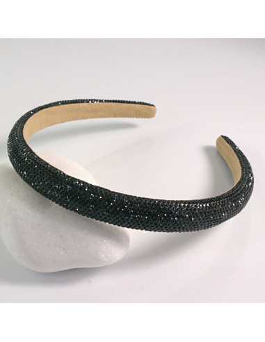 Opaska do włosów cyrkonia kryształki CZARNY...