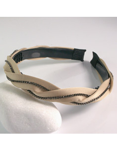 Opaska do włosów wąż pleciony z grzebieniem BEŻOWY Lolita...