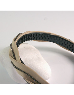 Opaska do włosów wąż pleciony z grzebieniem BEŻOWY Lolita... 2