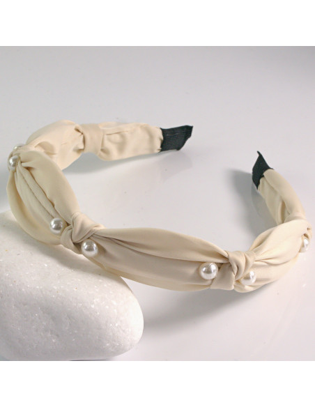 Opaska do włosów z perłą ECRU Lolita Akcesoria