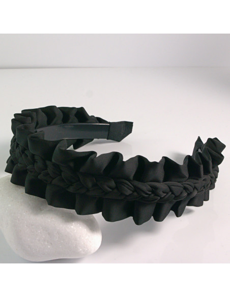 Opaska do włosów falowana grzebień CZARNY Lolita Akcesoria