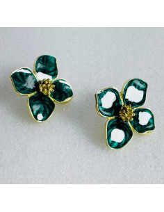 Kolczyki ZIELONE KWIATKI Lolita Accessories srebrny... 2