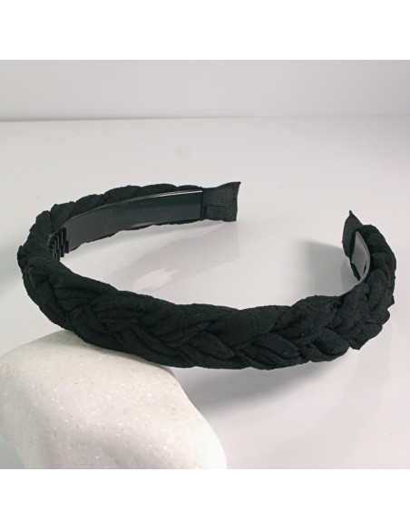 Opaska do włosów warkocz z grzebieniem CZARNY Lolita Akcesoria