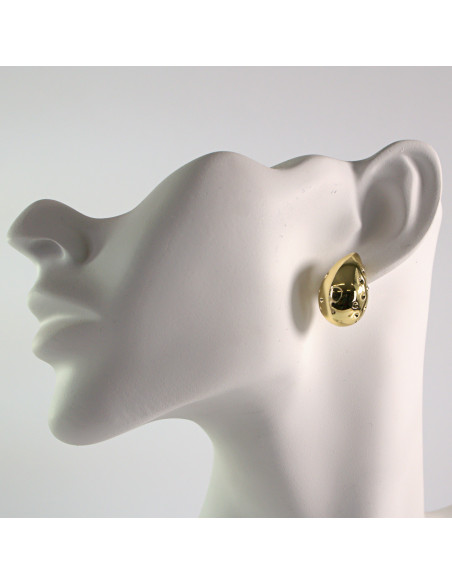 Kolczyki złote łezki z dziurkami 2,2cm SREBRNY SZTYFT 925 Lolita Akcesoria