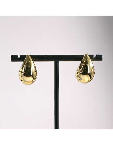 Kolczyki złote łezki z dziurkami 2,2cm SREBRNY...