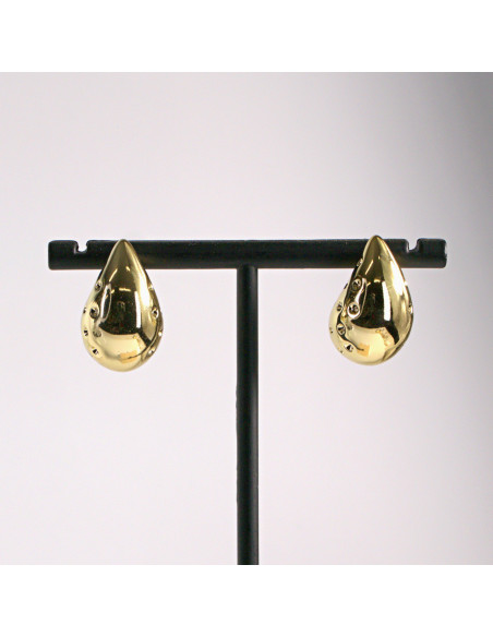 Kolczyki złote łezki z dziurkami 2,2cm SREBRNY SZTYFT 925 Lolita Akcesoria