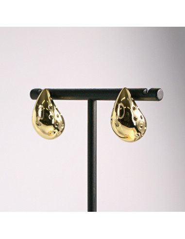 Kolczyki złote łezki z dziurkami 2,2cm SREBRNY...