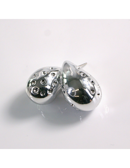 Kolczyki srebrne łezki z dziurkami 2,2cm SREBRNY SZTYFT 925 LolitaAkcesoria