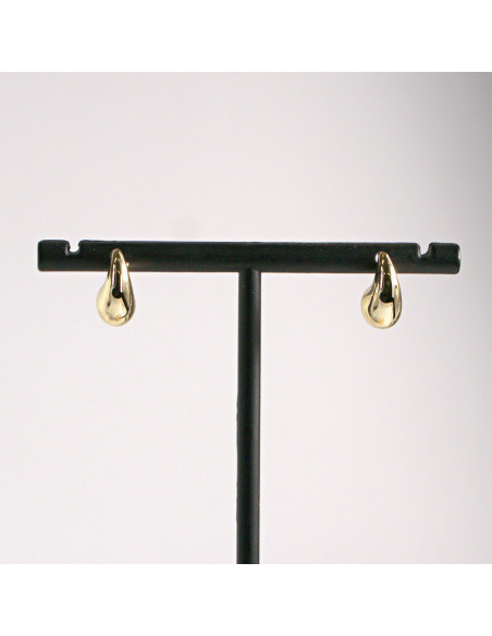 Kolczyki złote łezki małe gładkie 1,2cm SREBRNY SZTYFT 925 Lolita Akcesoria