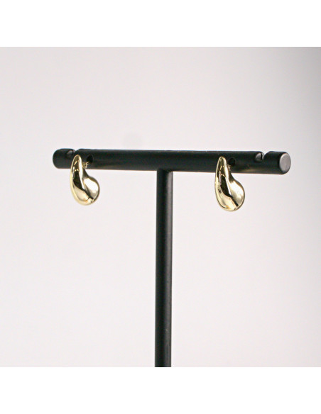 Kolczyki złote łezki małe gładkie 1,2cm SREBRNY SZTYFT 925 Lolita Akcesoria