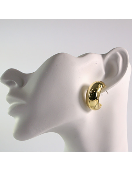 Kolczyki złote łezki księżyce 3cm SREBRNY SZTYFT 925 Lolita Akcesoria