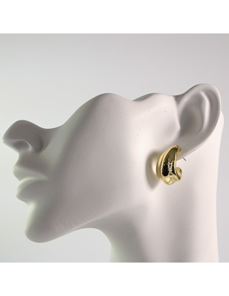 Kolczyki złote łezki profilowane 2,3cm SREBRNY SZTYFT 925 Lolita Akcesoria