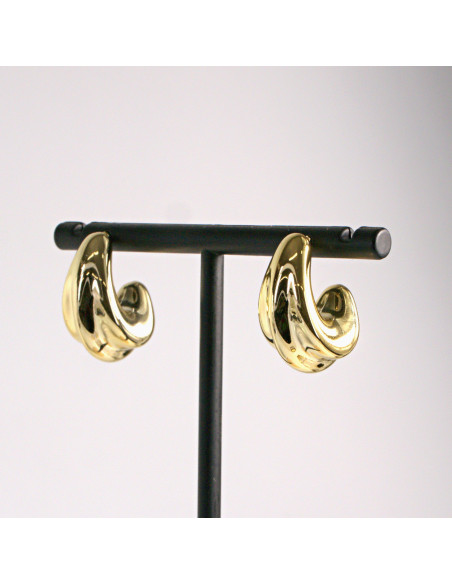 Kolczyki złote łezki profilowane 2,3cm SREBRNY SZTYFT 925 Lolita Akcesoria