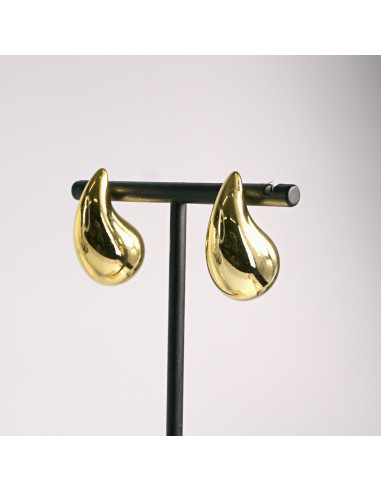 Kolczyki złote duże łezki 2,8cm SREBRNY SZTYFT...