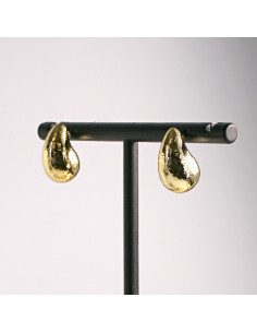 Kolczyki złote łezki młotkowane 1,6cm SREBRNY SZTYFT 925... 2