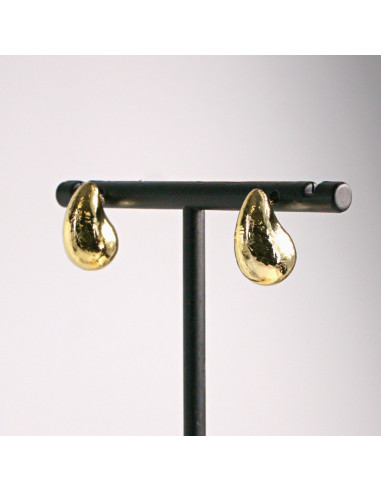 Kolczyki złote łezki młotkowane 1,6cm SREBRNY...