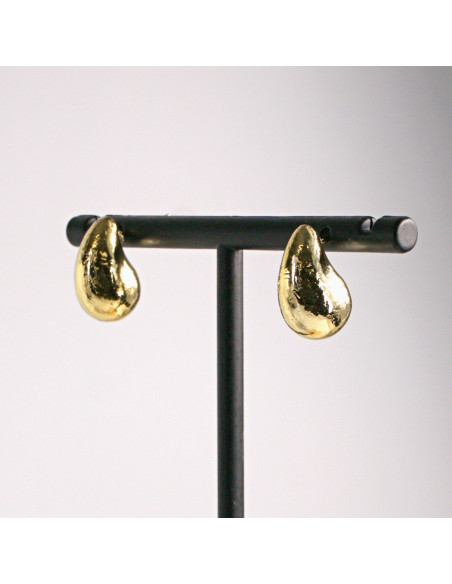 Kolczyki złote łezki młotkowane 1,6cm SREBRNY SZTYFT 925 Lolita Akcesoria