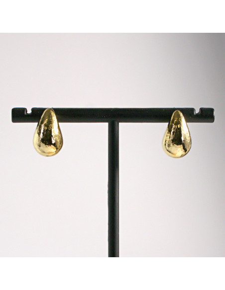 Kolczyki złote łezki młotkowane 1,6cm SREBRNY SZTYFT 925 Lolita Akcesoria