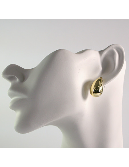 Kolczyki złote krople  duże 2,2cm SREBRNY SZTYFT 925 Lolita Akcesoria