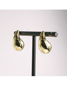 Kolczyki złote krople  duże 2,2cm SREBRNY SZTYFT 925... 2