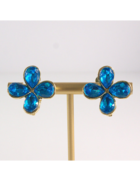 Klipsy do Uszu Lolita Accessories Klips do Ucha KWIAT niebieska KONICZYNKA