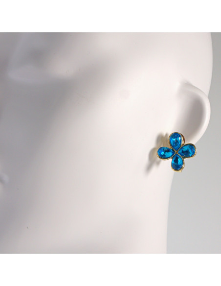 Klipsy do Uszu Lolita Accessories Klips do Ucha KWIAT niebieska KONICZYNKA