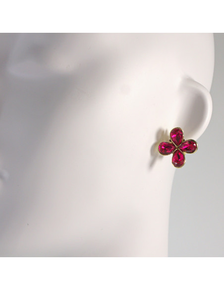 Klipsy do Uszu Lolita Accessories Klips do Ucha KWIATEK FUKSJA KONICZYNKA