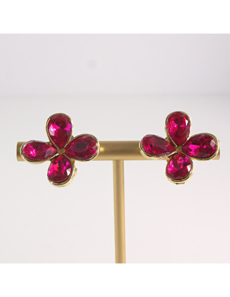 Klipsy do Uszu Lolita Accessories Klips do Ucha KWIATEK FUKSJA KONICZYNKA