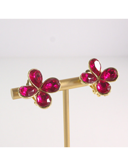Klipsy do Uszu Lolita Accessories Klips do Ucha KWIATEK FUKSJA KONICZYNKA