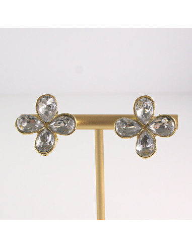 Klipsy do Uszu Lolita Accessories Klips do Ucha KWIATEK CRYSTAL KONICZYNKA