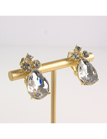 Klipsy do Uszu Lolita Akcesoria Klips do Ucha CRYSTAL KRYSZTAŁKI ŁEZKI