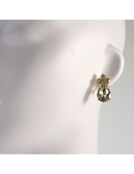 Klipsy do Uszu Lolita Akcesoria Klips do Ucha CRYSTAL KRYSZTAŁKI ŁEZKI