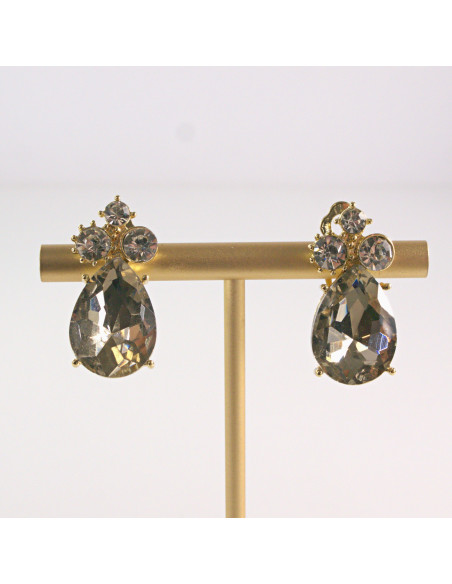 Klipsy do Uszu Lolita Akcesoria Klips do Ucha MIODOWE KRYSZTAŁKI ŁEZKI