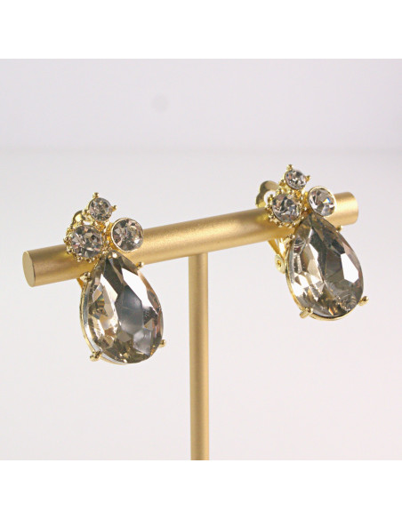Klipsy do Uszu Lolita Akcesoria Klips do Ucha MIODOWE KRYSZTAŁKI ŁEZKI