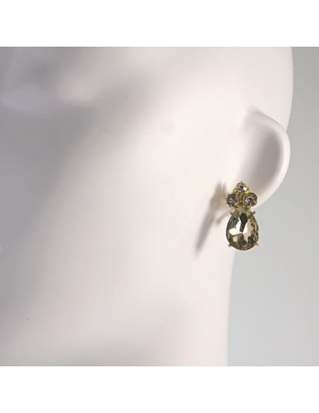 Klipsy do Uszu Lolita Akcesoria Klips do Ucha MIODOWE KRYSZTAŁKI ŁEZKI