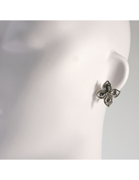 Klipsy do Uszu Lolita Akcesoria Klips do UCHA  SREBRNE LILIJKI