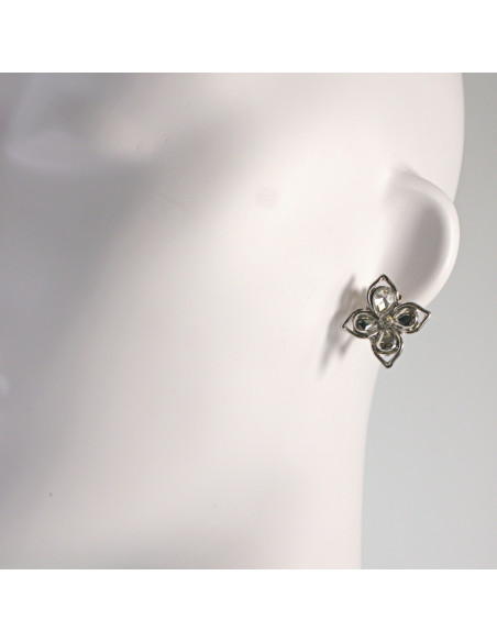 Klipsy do Uszu Lolita Akcesoria Klips do UCHA  SREBRNE LILIJKI