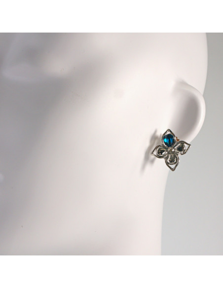 Klipsy do Uszu Lolita Akcesoria Klips do UCHA  SREBRNE LILIJKI