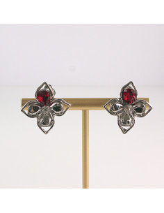 Klipsy do Uszu Lolita Akcesoria Klips do UCHA  SREBRNE...