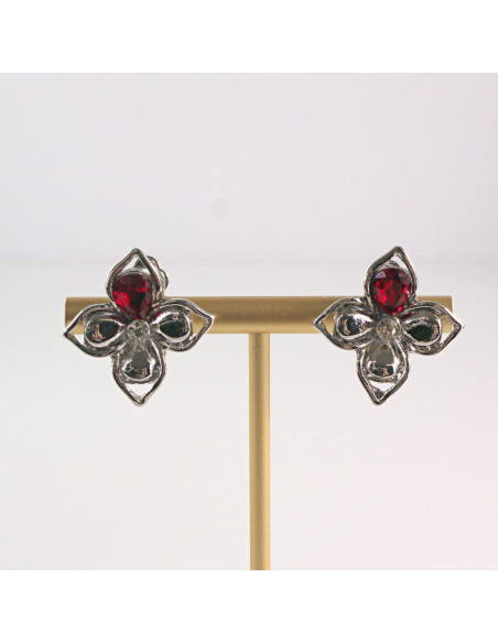 Klipsy do Uszu Lolita Akcesoria Klips do UCHA  SREBRNE LILIJKI