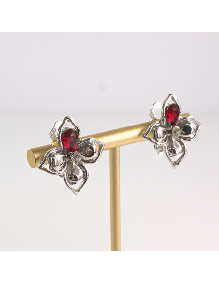 Klipsy do Uszu Lolita Akcesoria Klips do UCHA  SREBRNE LILIJKI