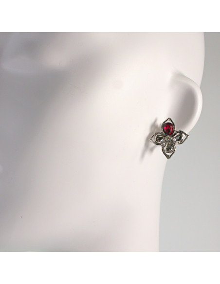 Klipsy do Uszu Lolita Akcesoria Klips do UCHA  SREBRNE LILIJKI