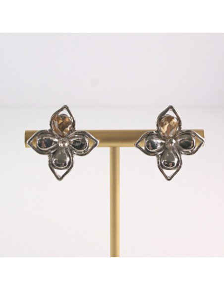 Klipsy do Uszu Lolita Akcesoria Klips do UCHA  SREBRNE LILIJKI