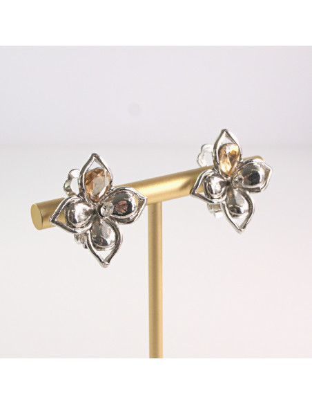 Klipsy do Uszu Lolita Akcesoria Klips do UCHA  SREBRNE LILIJKI